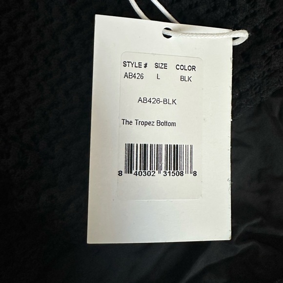 Andie Swim Tropez Bottom Size Large Black Crocheted Sustainable - Picture 4 of 7